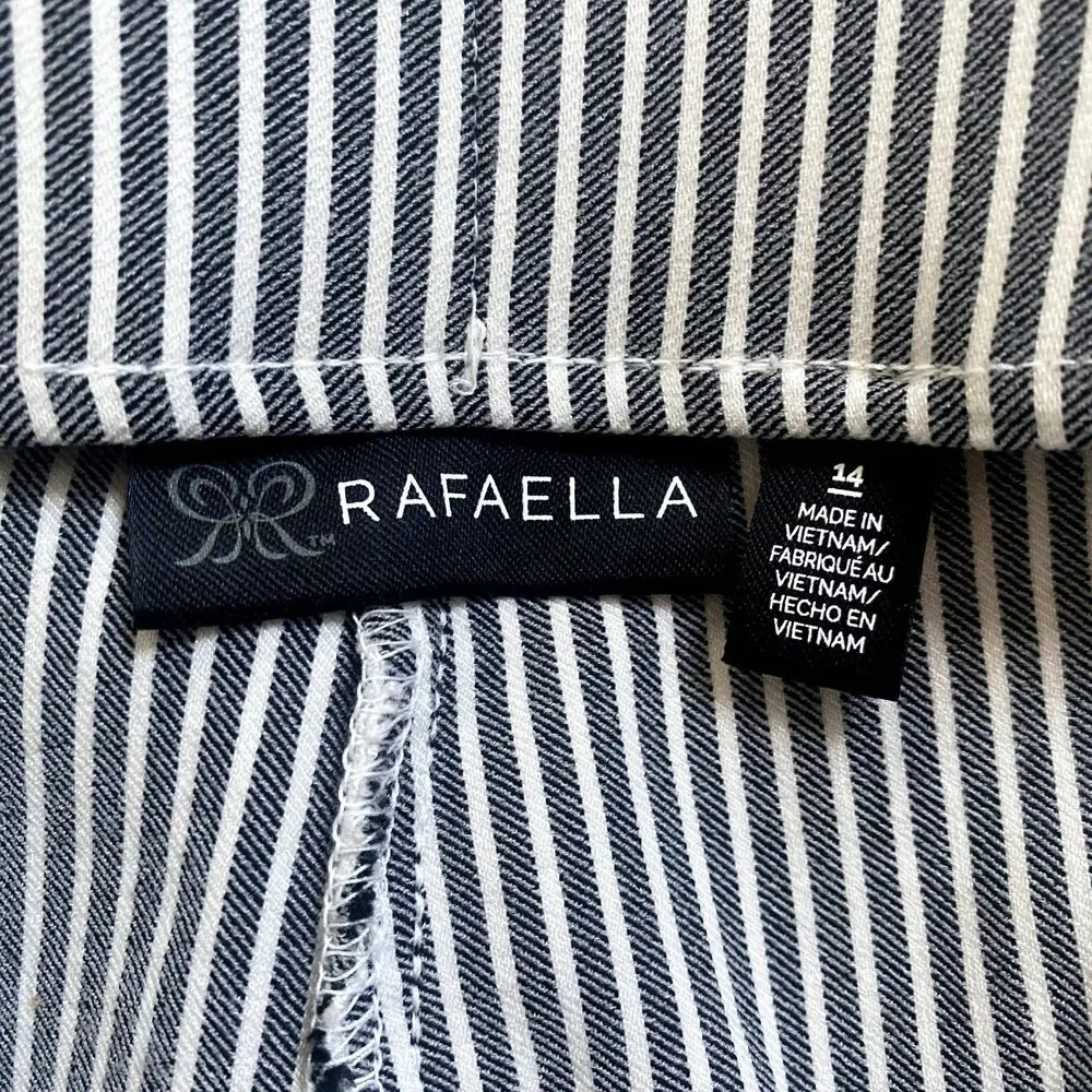 Rafaella Slim Fit Ponte Pants Pull‎ On Light Gray Pinstripe Plus Size 14 - Picture 5 of 6